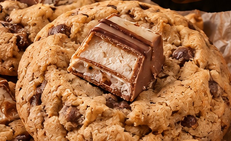 Soft cookie topped with a chunk of chocolate